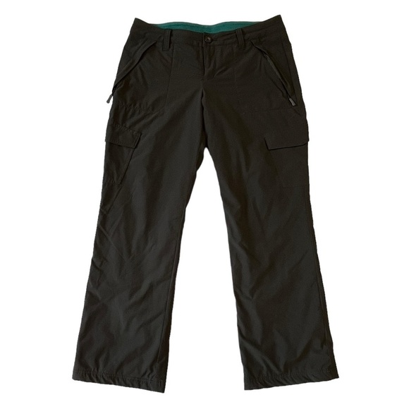 Eddie Bauer Womens Flexion Polar Lined Pants Straight Black Green 8P #1315 - Picture 6 of 9